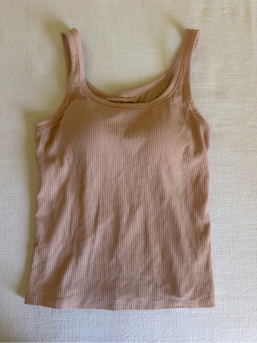 Uniqlo Women’s AiRism Ribbed Bra Tank Top - Blush Pink